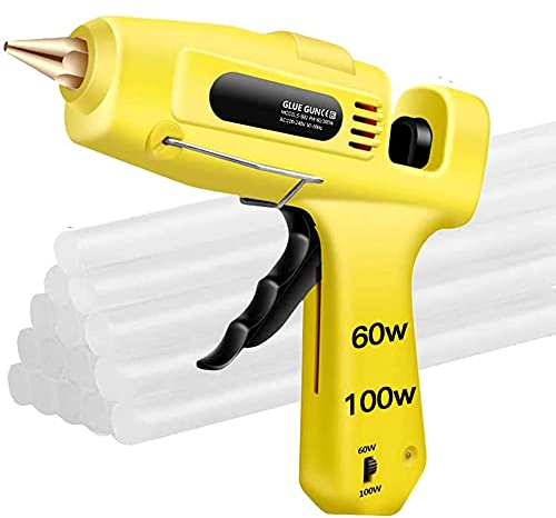 60W 100W Heißklebepistole 11mm Klebepistole mit 15stk 20cm Klebestick Klebepistole Bastelkleber Set für Basteln Handwerk Set DIY Schnell Haus Reparetur Heimwerkarbeit Schule Büro Kunstarbeit