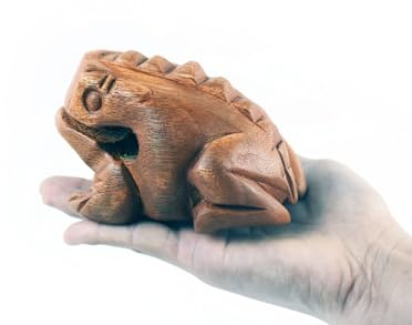 Frog guiro wood block musical instrument Percussion Musical Instrument Perfect size Natural Wood Güiro Frog. (4.75 inches -12.0 cm.)