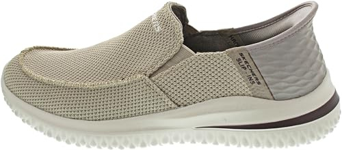 Skechers Delson 3.0 Cabrino Men's Sneakers, Taupe Knit, 7 UK