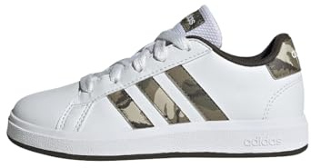 adidas Unisex Grand Court 2.0 Shoes Kids Tennisschuhe, Cloud White/Olive/Cloud White, 39 1/3 EU