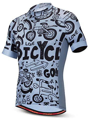 Herren-Radtrikot mit kurzen Ärmeln, Mountainbike-Shirt, Jugend-Fahrradbekleidung für Radfahren, Biker, Rennradfahrer, S-3XL, P1016, L