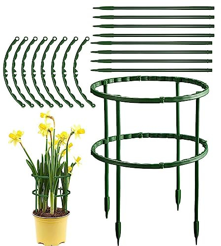 12 Stück Pflanzenstütz pfahl, Halbrunde Garten Pflanzen Stützen, Halbrund Stützring käfighalter Rankhilfe Klettergitter für Pflanzenanbau Grenzstütze