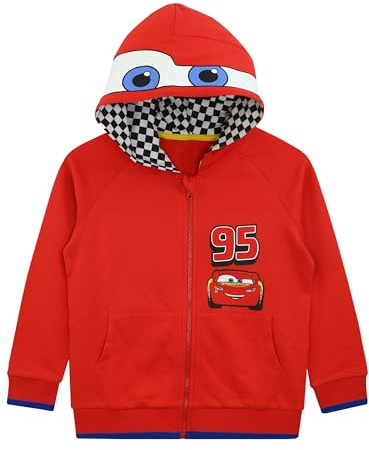Disney Cars Hoodie | Cars Boys Hoodie | Lightning McQueen Costume Boys' Hoodies | Red | 4-5 Years