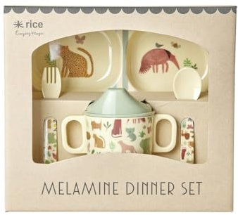 Rice - Melamine Baby Dinner Set Giftbox 4 pcs Sweet Jungle Print