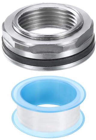 QUARKZMAN Raccordo a Parete 3/4 Femmina Acciaio Inossidabile 304 Connettore Serbatoio Acqua Adattatore Serbatoio Acqua Raccordo a Tubo con Nastro Tenuta per Serbatoio Acqua Vasca