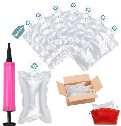 200 Stück Luftpolsterkissen Füllmaterial 100 x 150 mm Luftkissen Füllmaterial Lufttaschen Verpackungsmaterial Luftpolster für Transportverpackungen