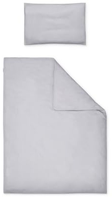 Ehrenkind® Bettwäsche-Set Feinbiber | 100% Bio-Baumwolle | Standard 100 by Oeko-TEX | 100x135cm + 40x60cm Grau | Bettwäsche 135x100