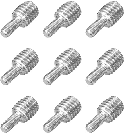 sourcing map Bullone a vite filettata a doppia estremità da M5 x 10 mm a M10 x 10 mm, 9 pezzi in acciaio inossidabile 304, adattatore riduttore per dispositivi di fissaggio per mobili e macchinari
