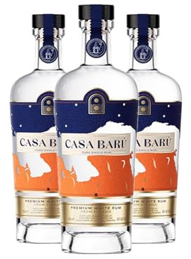 Casa Barú Blanco Rum 3 x 70cl | Premium White Pure Pot Still Rum from Panama 40% ABV | Made with Artisanal Sugarcane Syrup | Distilled with Pure Spring Water