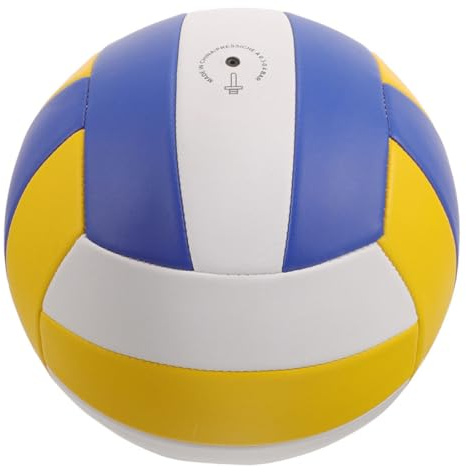 CALLARON Ballon de Volley-Ball Soft Taille 5, 1,6 Cm Épaisseur, Blanc Bleu Jaune, Ballon D’entraînement et Compétition Intérieur, Équipement de Volley-Ball pour Sports en Salle