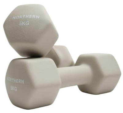 Northern Natural Stone Neoprene Hex Dumbbells Pair, 1kg–8kg Hand Weights for Home Gym Strength Training, Non-Slip Hexagonal Dumbbells for Fitness, Aerobics, Yoga & Toning