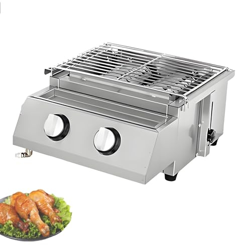 Bordsgrill FöR Gasolgrill, Kompakt Gasolgrill I Rostfritt StåL Med 2–8 BräNnare FöR Bordsgrillar, Kompakt Grill, Naturgasdriven, Temperaturreglering, FöR TräDgåRdsgrillar 2Burner