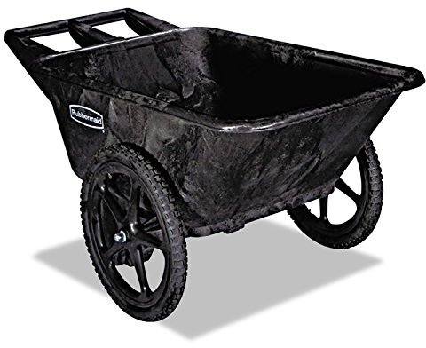 Rubbermaid Big Wheel Utility Cart - Polyethylene - Large 20 x 2.25 Inch Pneumatic Tires - Black