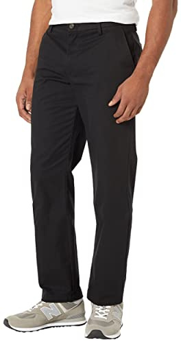 Amazon Essentials Pantalón Chino sin Pinzas Antiarrugas de Ajuste Recto Hombre, Negro, 30W / 30L