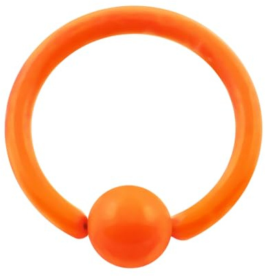 AZARIO LONDON Colorful Orange Neon Clover 16 Gauge - 10MM Diameter 316L Surgical Steel Captive Bead Ring Jewellery