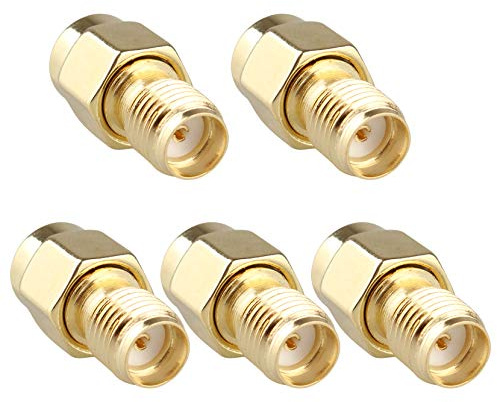 Jopto 5 st koaxial adapter SMA till RP-SMA kontakt för antennplugg