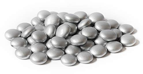 Royal Imports Flat Glass Marbles 5 LBS (Approx 500 pcs) Glass Gems - Silver
