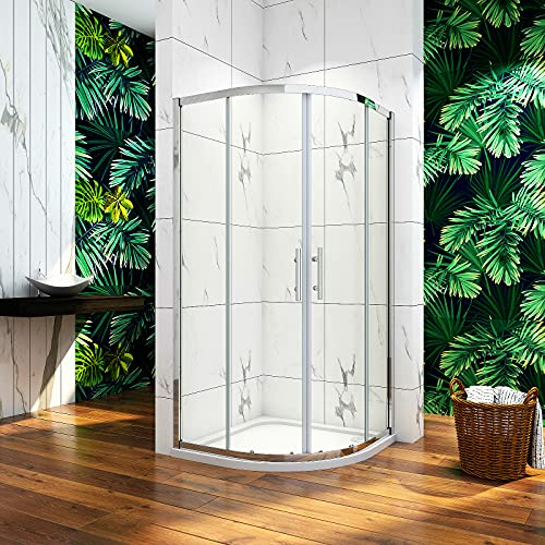 Aica Sanitär Duschkabine 100x100cm Runddusche Duschabtrennung Rundduschkabine Viertelkreis Duschtür Dushce H185cm