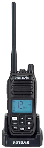 Retevis RM21 Handheld Marine Radio,IP67 Waterproof Floating Two Way Radio,Noise Cancelling Mic,1800mAh,Backlit LCD Display Maritime Radio,NOAA,International Channels,Boat Radio for Fishing(1Pack)