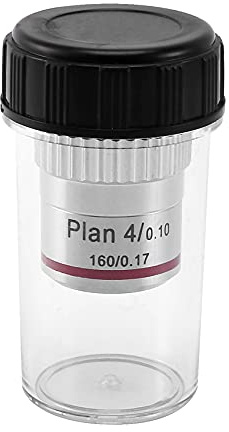 Oikabio Plan de microscope Objectif achromatique Objectif 4X Métallurgique Microscope Objectifs