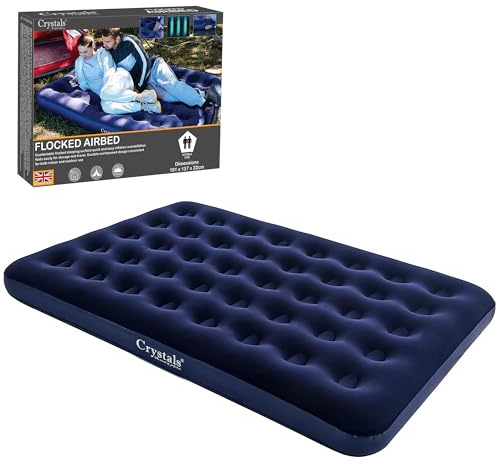 Crystals Double Blow Up Airbed, Quick Inflatable Air Mattress for Adults & Kids, Waterproof Camping Mattress, Inflatable Air Bed for Indoor & Outdoor Adventures