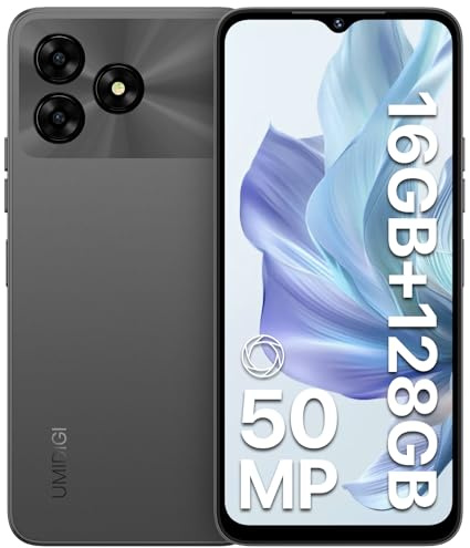 UMIDIGI Telephone Portable, G5 Android Smartphone, 16(8+8) Go+128Go/1To, 50MP+8MP Caméra, 5000mAh Batterie, Écran 6.6 HD+ Téléphone Debloqué Double SIM, Octa-Core, Fingerprint/Face ID/OTG/GPS (Gris)