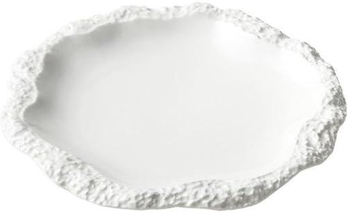 YuanSpring lámina Tabla de quesos de Pizarra Blanca, Fuente para Servir con Bordes Naturales, Apta para microondas, Horno y lavavajillas(11.6 Inches)