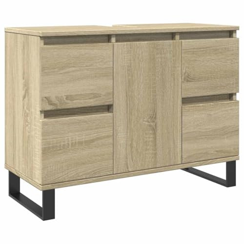 vidaXL Badrumsskåp sonoma-ek 80x33x60 cm konstruerat trä