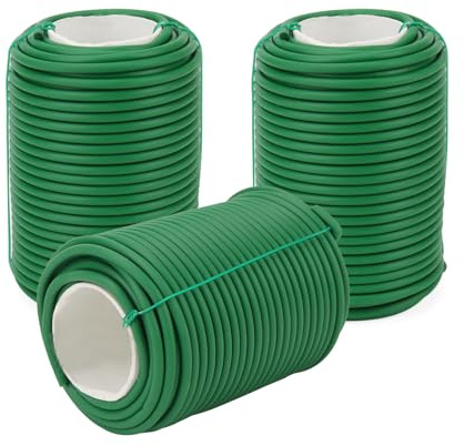 CHUENHEI 3 fili da giardino rivestiti, 3,5 mm x 20 m, flessibile, colore verde, gommato, per piante e piante