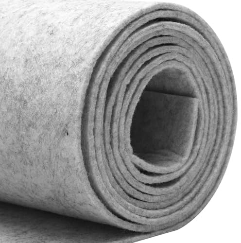 LUPATDY Filtrulle filttyg 40 cm x 250 cm metervara, 2 mm tjock, filtmatta, filt för gör-det-själv förvaringsväska lapptäcke sy filt för pyssel hantverk dekoration ljusgrå
