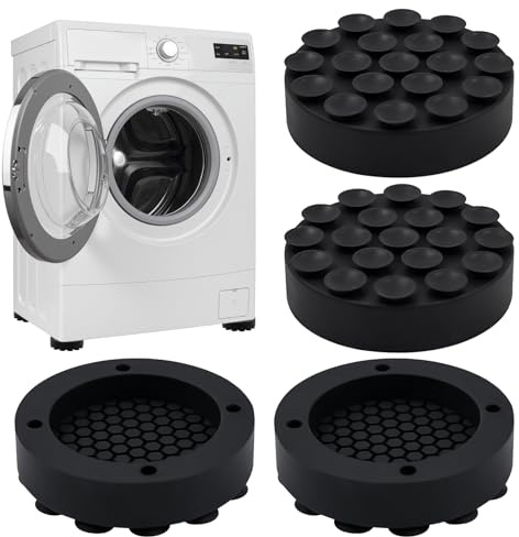 Mritrit 4 amortiguadores de vibraciones para lavadora, pies de lavadora, pies de goma, almohadillas antivibración para lavadora, secadora