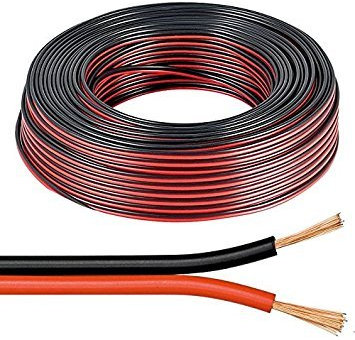 25m Red/Black Multistrand 2 x 0.5mm Speaker Cable by electrosmart® - Ideal for Car Audio & Home HiFi