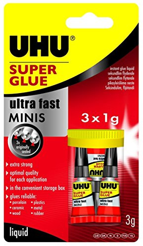 UHU Sekundenkleber blitzschnell MINIS, 3 Tuben à 1 g 45415