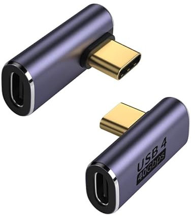 GodSpin USB C Angle Adapter 40Gbps [2 Pack] 90 Degree USB C Type C Angled USB-C Male to Female Adapter, 8k at 60hz Laptop, Tablet, VR, Camera, Smartphone (2 Pack [Sideway])