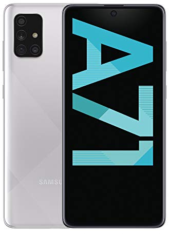 Samsung Galaxy A71 - Smartphone de 6.7 FHD+ (4G, Dual SIM, 6 GB RAM, 128 GB ROM, Cámara Trasera 64 MP, Cámara Frontal 32 MP) Color Plata Metálico []