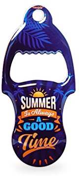 TRIGGI® Öffner – Einkaufswagenlöser, Einkaufschip abziehbar SUMMER is Always a GOOD Time Einkaufswagenauslöser mit Flaschenöffner, Schlüsselanhänger