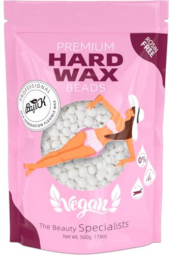 Wax Beads, BOYUJK Professional Hard Wax Beads for Full Body, Facial And Legs, Painless Gentle Hair Removal Wax Beads for Women and Men (500g, White)