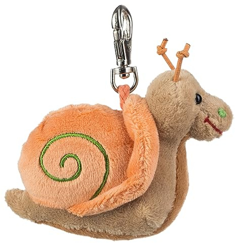 Plüsch-Anhänger Schnecke „Adele“ – Schaffer 0256 - ca. 9 cm - Niedlicher Schlüsselanhänger & Taschenanhänger mit Karabiner - Weich & hochwertig - Geschenkidee für Kinder & Erwachsene - orange-braun