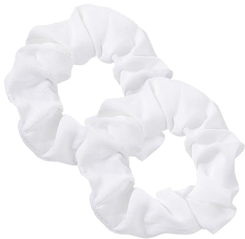 2 elastici per capelli in stile anni '80, colore bianco fluo, grandi elastici per capelli, per donne e ragazze, per Halloween