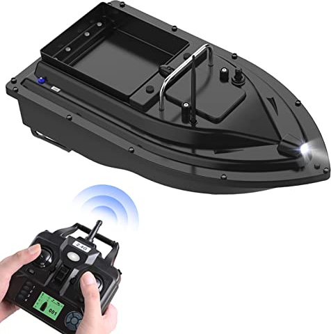 Kavolet 500m Bateau de pêche télécommandé, GPS Bateau d'appâts, capacité de 2KG, pêche nocturne, bateau d'appâts avec grand réservoir à appâts, bateau d'appâts automatique, batterie rechargeable