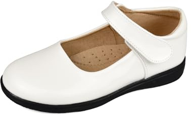 TRIWORIAE-Ballerines Fille Chaussures Argents Mary Jane Élégantes per Activité Fête École Blanc 31