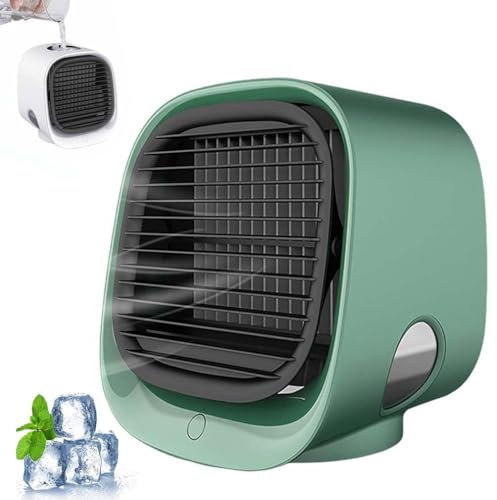 Airabreeze Portable Air Conditioner,Vital Breeze Ac,Climatiseur Portable, Climatiseur Mobile Silencieux,300 ML Mini Rafraichisseur d'air avec 3 Vitesses & Veilleuse colorée pour Maison/Bureau (Vert)
