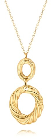 Lång skivhänge halsband för kvinnor pläterade tröja kedja modesmycken