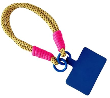 ZBDZSW Per Cellulare Tipo Grosso Tessitura Nylon Breve Cordino Da Polso Catena Pendente Outdoor Anti-Perso Corda Pulsante Metallo, 038, Taglia unica