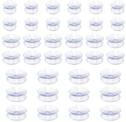 EIHI 36 Saugnapf, Doppelseitige Saugnäpfe, Double Sided Suction Cups, Suction Cup Pad Double, Saugnäpfe Muttern, Aquarium Suction Cup, Geeignet Für Outdoor, Küche, Bad, Spiegel