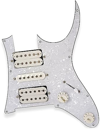 Golpeador de guitarra eléctrica de 3 capas de PVC con pastilla HSH cargada, precableado, protector de púa precableado, pastilla de bobina única Ssh Alnico cargado