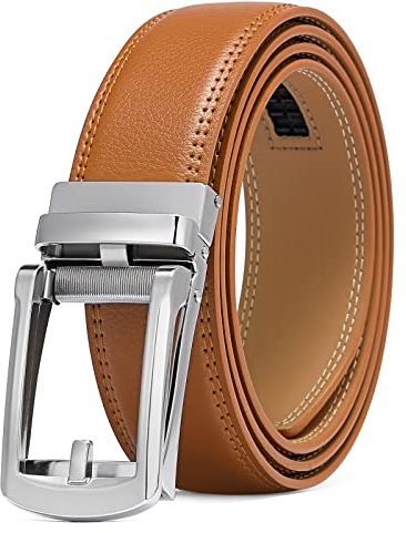 SENDEFN Ceinture Homme Cuir, Ceintures en Cuir Automatique Largeur 35mm, Taille Ajustable, pour Jeans, Costumes, Chemises, avec Boîte Cadeau