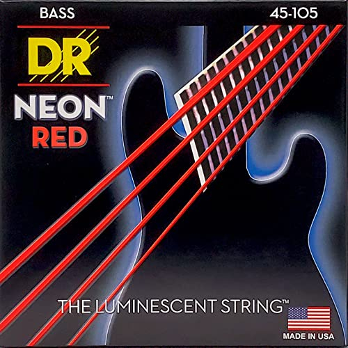 DR NRB-45 Neon Rot Bass Saiten für 5-saitiger Bass