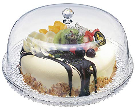 Amazing Abby - Kate - 12-Inch Acrylic Cake Plate with Dome, Plastic Cake Stand with Cover, Serving Platter with Lid, BPA-Free and Shatter-Proof, Perfect for Display, Party, Entertaining, and More