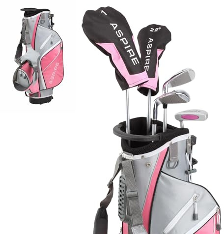 Aspire Golf Aspire Juego de Club Junior, Unisex-Adolescente, Rosa de 7 a 8 años